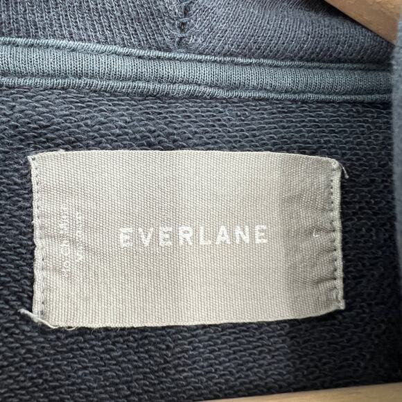 Everlane LARGE Men's Navy Blue Bleach Stain Pullover Hoodie Sweater Long Sleeve - Picture 9 of 10